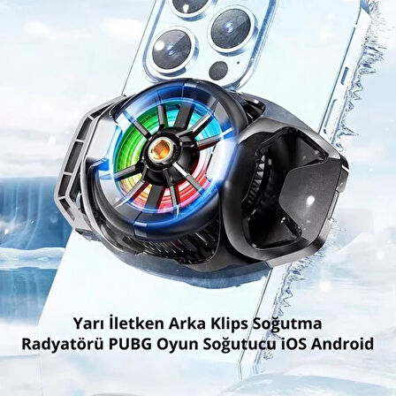 Coofbe Kablolu Soğutma Levhalı 18W Ultra Hızlı Motorlu Telefon Soğutucu Radyatör iOS Android Uyumlu