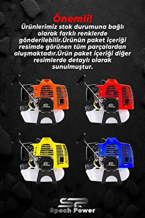 U.S.A 2.1 Hp Benzinli Yan Tipi Ot Çalı Çim Tırpan Makinesi Çim Biçme Tırpanı + Canavar Başlık