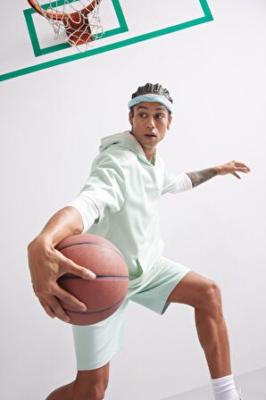 DeFactoFit NBA Golden State Warriors Oversize Geniş Kalıp Kapüşonlu Waffle Kısa Kollu Tişört D8612AX25SPGN1000