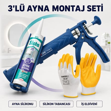 Sista Neutral Silikon (Ayna Silikonu-Beyaz) 280 ml Ayna Montaj Seti
