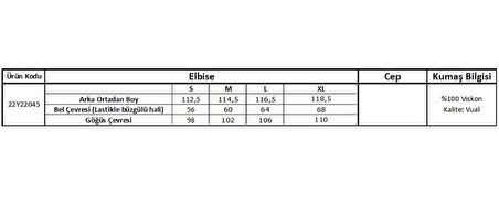 Monamise Kadın Çiçek ve Yaprak Desenli Sırt Dekolteli Elbise 22045 
