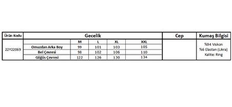 Monamise Kadın Çiçek ve Yaprak Desenli Önü Düğmeli Gecelik