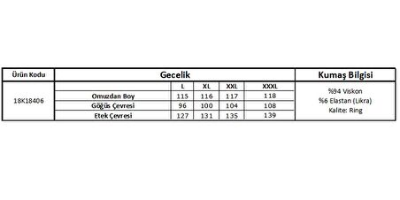 Monamise Kadın Kolu Omzu ve Yakası Dantelli Önü Düğmeli Gecelik