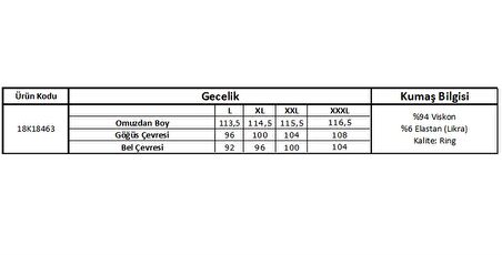 Monamise Kadın Kolu Omzu ve Yakası Dantelli Önü Düğmeli Gecelik