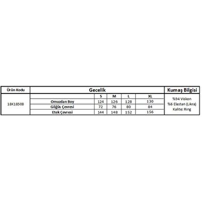 Monamise Kadın Göğüs ve Sırt Dekoteli Brode Dantelli Yırtmaçlı Gecelik 18508 