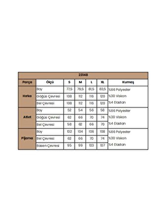 Monamise Kadın Yaprak Desenli 3'lü Kışlık Takım 23148 