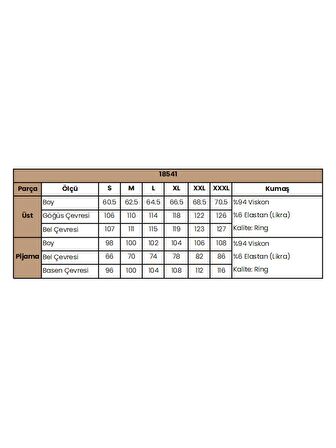 Monamise Kadın Kısa Kollu V Yakalı Dantelli Pijama Takımı 18541 
