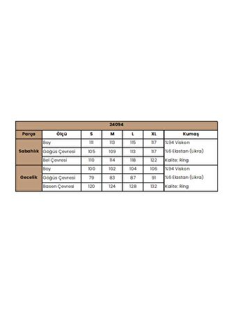 Monamise Kadın Yaprak Desenli Dantelli Hamile Lohusa Sabahlık Takımı 24094 