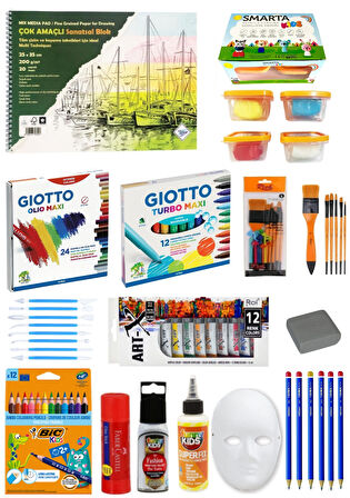 Art Liva Resim Defteri Fon Kartonlu 35x50 Plastik Modelaj Seti 8'Li Sanatsal Gereçler Set 7