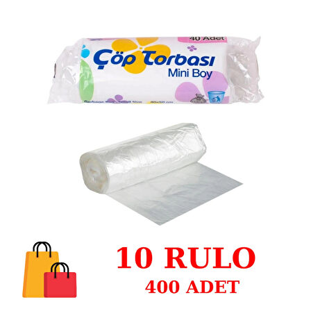 Canhome Çöp Torbası Küçük Boy Beyaz 10 Rulo 40X50 Cm. 30 Litre