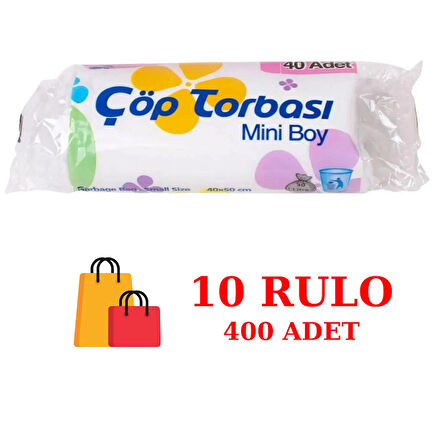 Canhome Çöp Torbası Küçük Boy Beyaz 10 Rulo 40X50 Cm. 30 Litre