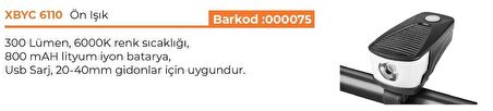 XBYC 6110 Ön Işık 300 LÜMEN USB ŞARJLI YÜKSEK GÜÇLÜ ÖN FAR 2021