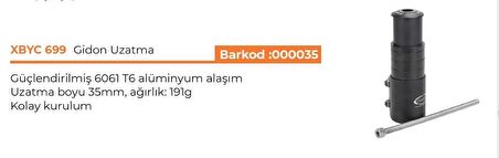  XBYC 699 Gidon Yükseltici Adaptör Siyah ALÜ DİREKSİYON YÜKSELTİCİ