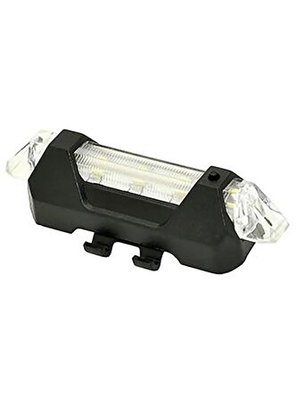 Bisiklet Işığı Led Stop Arka Ikaz Lamba Işık Usb Şarjlı 4 Mod beyaz-kırmızı ledli