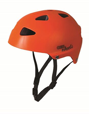 Cool Çok Amaçlı Kask Çocuk Bisiklet Kaskı Scooter Paten Kaskı Turuncu Renk 
