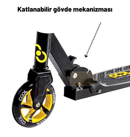 Cool Wheels 2 Tekerlekli Katlanabilir Yükseklik Ayarlı Scooter 8+ Yaş Sarı