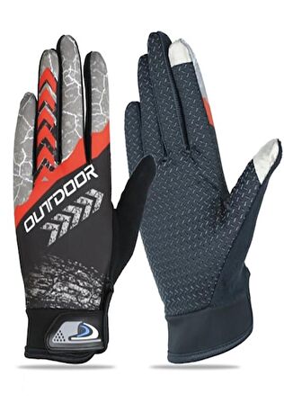 XBYC Outdoor Mtb Mevsimlik Tam Parmak Bisiklet Eldiveni Large Eldiven Kırmızı