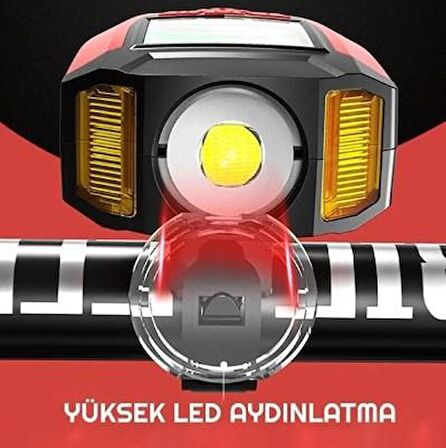 Forte Gt 3 In 1 Bisiklet El Feneri 5 Led Fonksiyonlu Km Sayaçlı Su Geçirmez Far Mavi