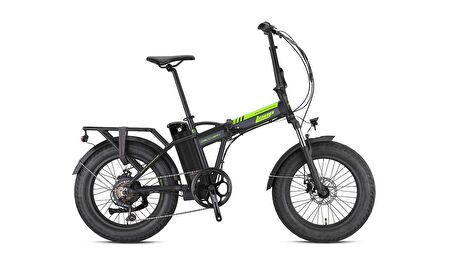 Kron Loop Discovery 20" Jant Fat Bike 7 Vites Elektrikli Katlanır Bisiklet Siyah Sarı