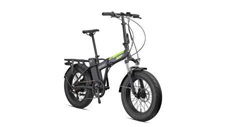 Kron Loop Discovery 20" Jant Fat Bike 7 Vites Elektrikli Katlanır Bisiklet Siyah Sarı