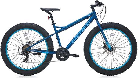 Carraro 26 Jant Fat Bike Bisiklet 21 Vites 43 Kadro Hidrolik Fren Açık Ve Koyu Mavi