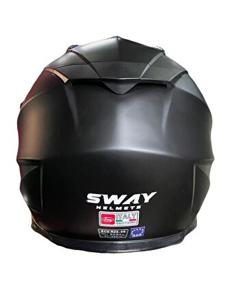 Sway X60 Solid Full Face Enduro Touring Adventure Kapalı Motosiklet Kaskı M Beden Siyah