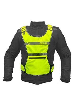 Forte Gt Xbyc 1179 Motosiklet Reflektif Yelek Yanları Ayarlanabilir Cırtlı 2XL-6XL Beden