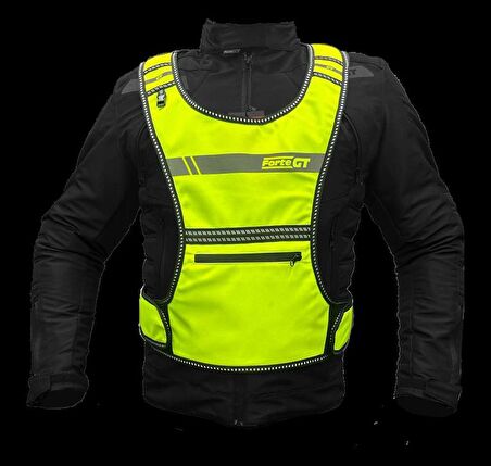 Forte Gt Xbyc 1179 Motosiklet Reflektif Yelek Yanları Ayarlanabilir Cırtlı 2XL-6XL Beden