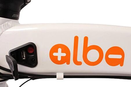 Alba Fold 2 Std Elektrikli Katlanır Bisiklet LED Gösterge, 7.8Ah Batarya Beyaz E-Bike