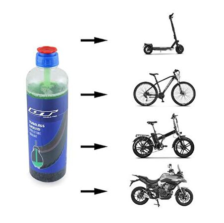 DT Patlak Önleyici Scooter, Bisiklet, Elektrikli Bisiklet Lastik Sıvısı 380 Ml Partikül Etkili