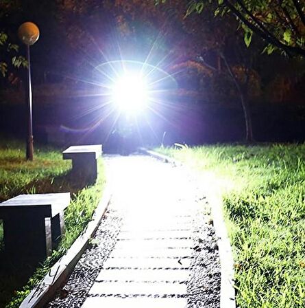 Güneş Enerjili Usb Şarjlı Bisiklet Lambası Solar Fener Ön Far Işık Aydınlatma Kornalı Turuncu