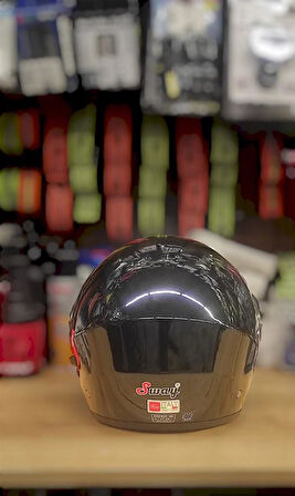 Sway 708 Açık Yarı Camlı Güneş Vizörlü Motosiklet Ve Scooter Kaskı S Beden Siyah