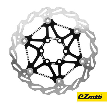 EzMTB 160 mm Bisiklet Disk Fren Rotoru 160mm 6 Vida MTB Performans Rotor Siyah