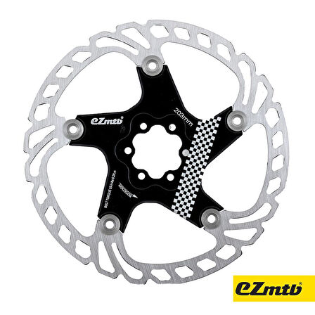 EzMTB 203mm Bisiklet Disk Fren Rotoru 203mm 6 Vida MTB Performans Rotor Siyah