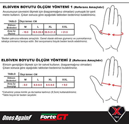 One's Again MG07 Yazlık Korumalı Uzun Parmaklı Motosiklet Eldiveni Kırmızı L Beden