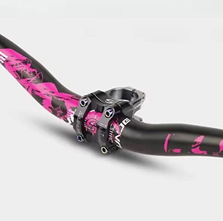 Lunje Alüminyum 31.8 780 mm Riser Mtb Gidon Bisiklet Gidonu Siyah Pembe