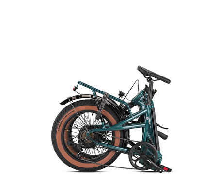 Kron Loop Coaster 20" Jant Fat Bike 7 Vites Elektrikli Katlanır Bisiklet Yeşil Gri