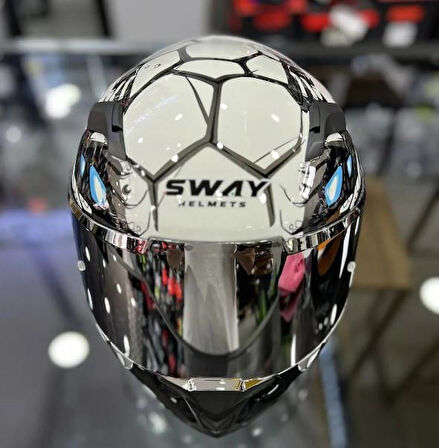 Sway 820 Full Face Aynalı Vizör Kapalı Motosiklet Kaskı L Beden Beast Model