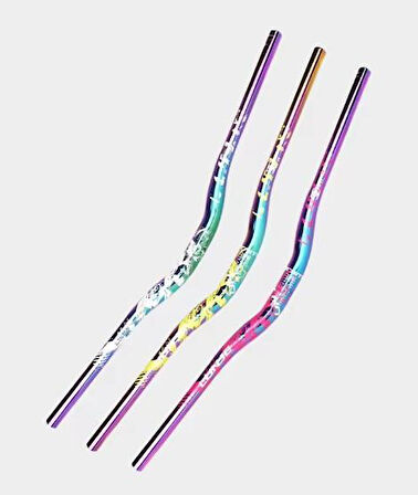 Lunje Alüminyum 31.8 780 mm Riser Mtb Gidon Bisiklet Gidonu Bukalemun Pembe