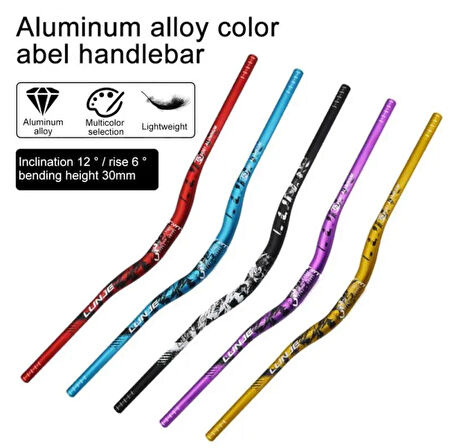 Lunje Alüminyum 31.8 780 mm Riser Mtb Gidon Bisiklet Gidonu Siyah Beyaz
