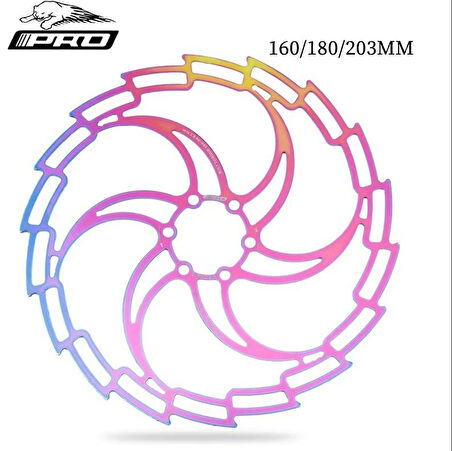 PRO 180 mm Bukalemun Rotor Bisiklet Disk Fren Rotoru 160mm 6 Vida MTB Ultra Hafif Rainbow Rotor