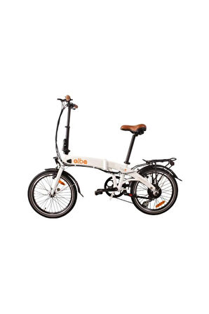 Alba Fold 2 Premium Katlanır Elektrikli Bisiklet LCD Gösterge, 9.6Ah Batarya Beyaz E-Bike