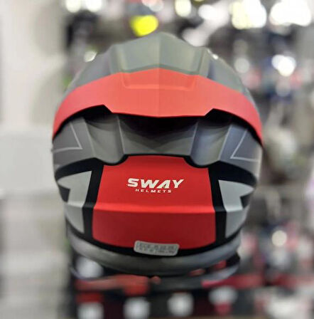 Sway 912 Full Face İridyum Vizör Çene Açılır Motosiklet Kaskı S Beden C1 Red + 1 Şeffaf Vizör Hediyeli