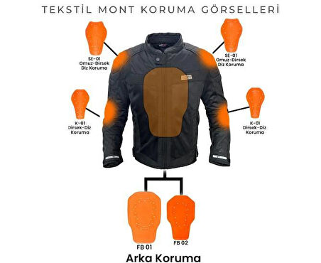 Forte Gt 2001057 Dark Night Kadın Yazlık 3 Kademeli Korumalı Motosiklet Montu 2XL Beden