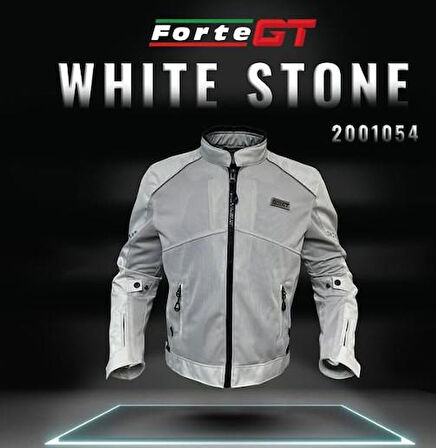 Forte Gt 1054 White Stone 7 Parça Full Korumalı Yazlık Motosiklet Montu 3XL Beden Beyaz