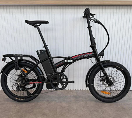 Kron Elektrone Pasific 20" Jant E-Bike 7 Vites Elektrikli Katlanır Bisiklet Siyah Kırmızı