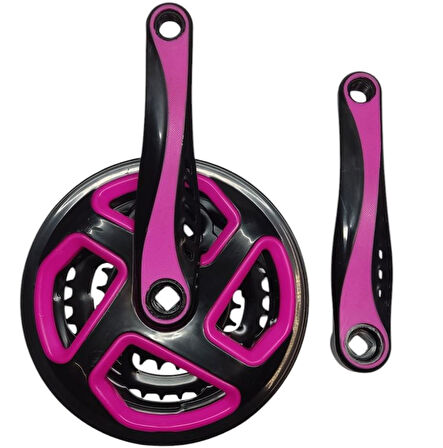 Bisiklet Aynakol Sağ Sol Takım 3 Lü Dişli- 24/34/42T x 170mm Siyah Pembe Renk