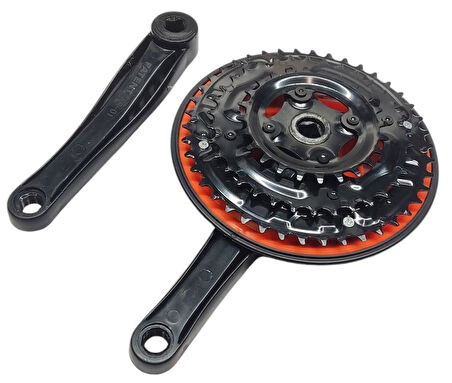 Bisiklet Aynakol Sağ Sol Takım 3 Lü Dişli- 24/34/42T x 170mm Siyah Turuncu Renk