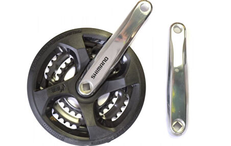 Shımano Fc-m131 6-7-8 Vites 42t 3 Lü Çark Dişli Aynakol 170 mm Shimano Aynakol Gümüş 42/34/24