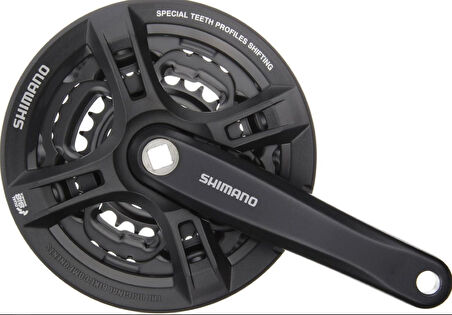 Shımano Fc-m171 6-7-8 Vites 48t 3 Lü Çark Dişli Aynakol 175 mm Shimano Aynakol Siyah 48/38/28T